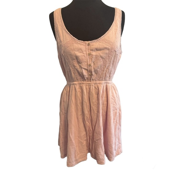 Abercrombie & Fitch size Large Pink Sleeveless Dress Button Front - Picture 1 of 10